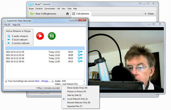 Skype recording needs Supertintin