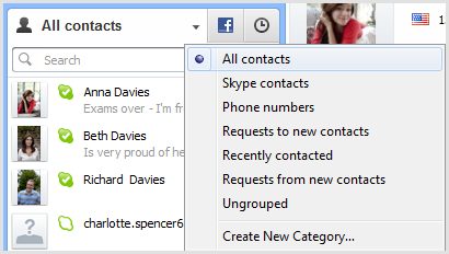 Skype contacts