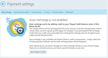 skype auto-recharge