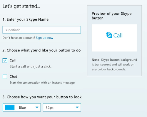 Skype buttons