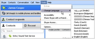 Change Language in Skype