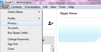 Skype Privacy Windows