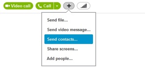 Sending Contacts in Skype