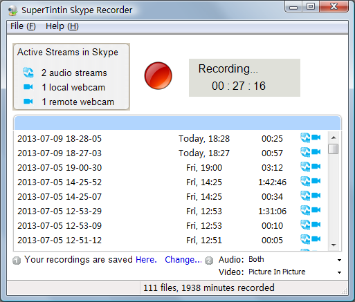 supertintin skype video call recorder gratuit